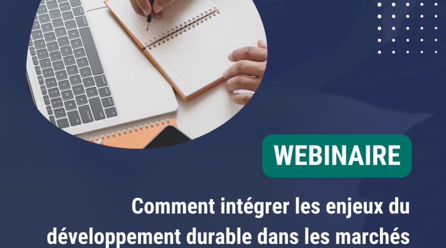 Webinaire Comment intégrer les enjeux du développement durable dans les marchés de prestations intellectuelles 